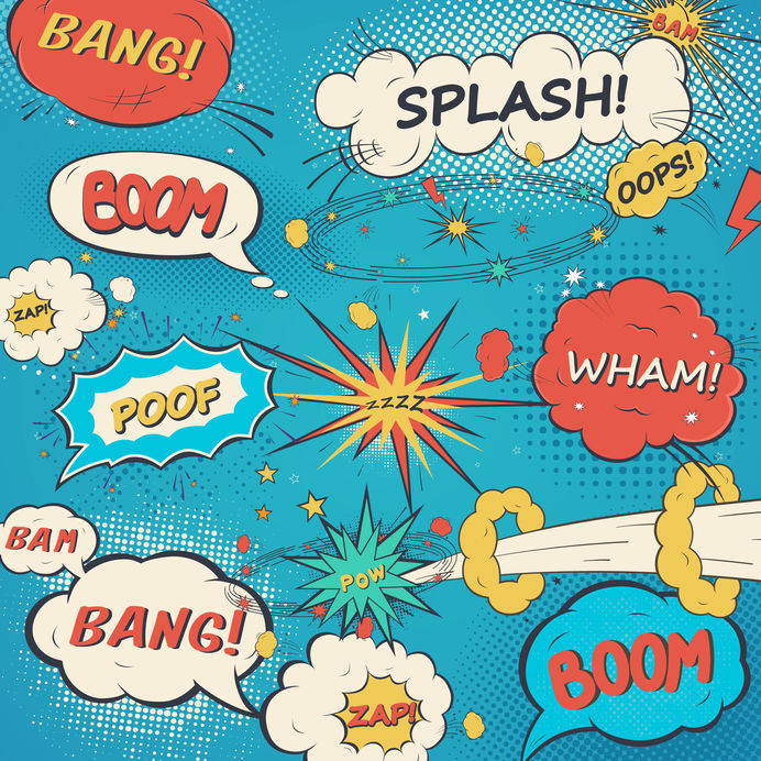 Pattern comic speech bubbles in pop art style